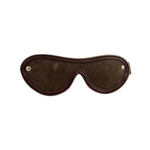 Bound Nubuck Leather Blindfold with curved shape and stitched edges