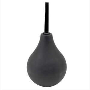 Black bulb-shaped anal douche with slim nozzle from Loving Joy, 225ml capacity