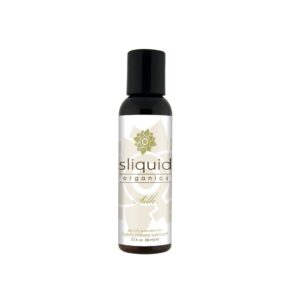 Sliquid Organics Silk Hybrid Lubricant 59ml bottle with black cap and beige label