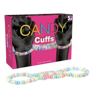Candy Cuffs box with pastel candy bracelet handcuffs displayed in front