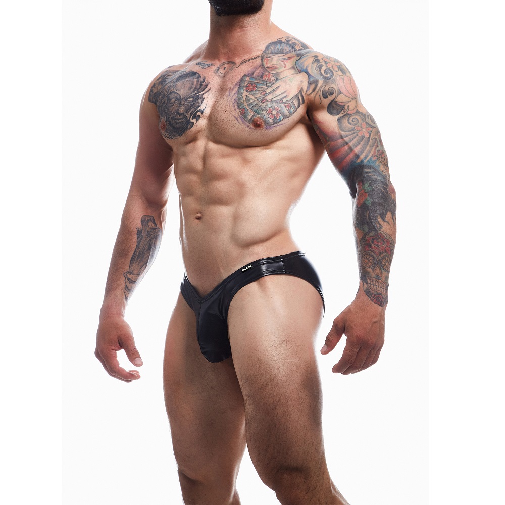 Cut 4 Men C4M Boost Black Leatherette Bikini Brief