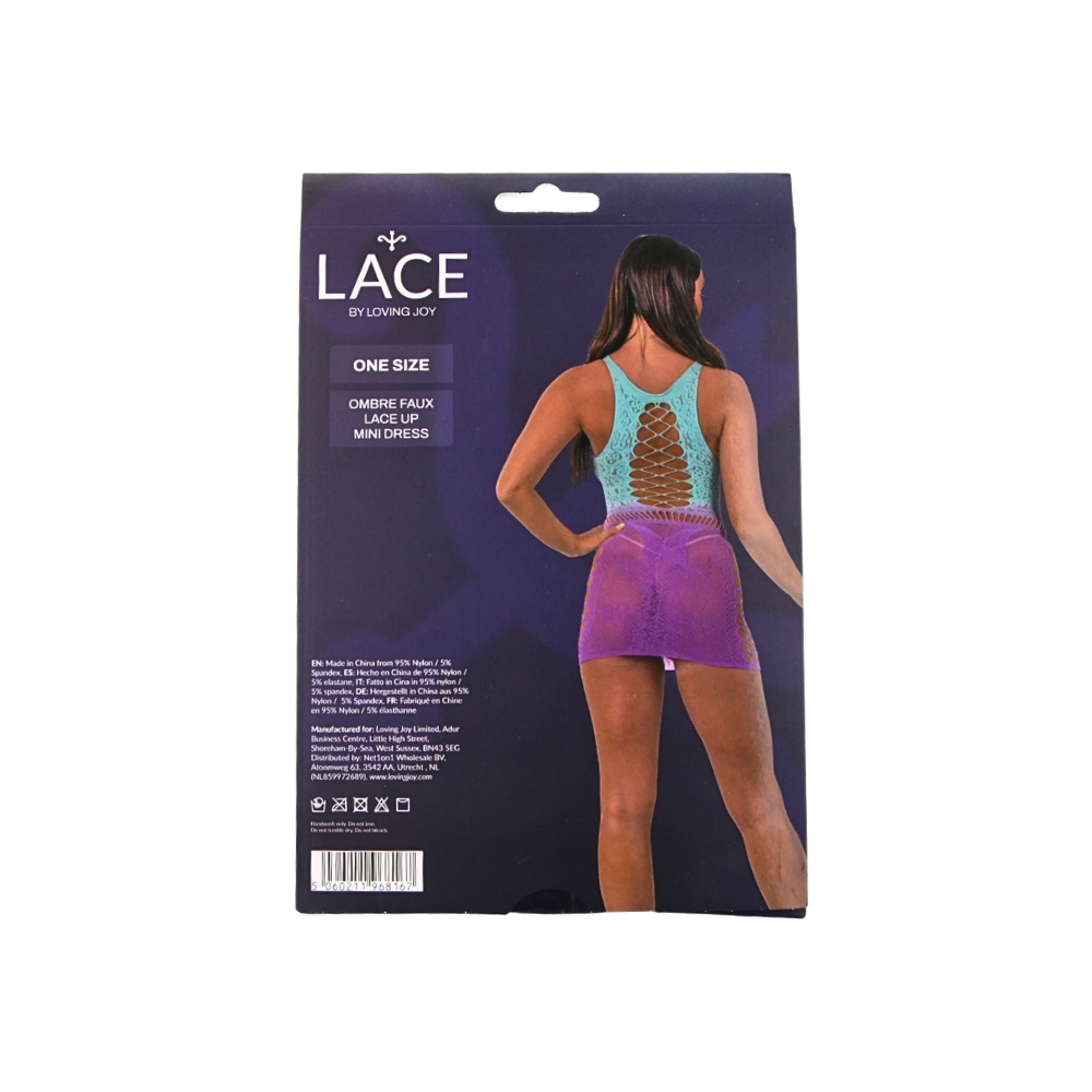 Lace by LJ Ombre Faux Lace Up Mini Dress - Image 8