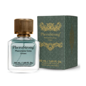 PheroStrong Pheromone Soma Unisex 50ml perfume bottle with gold cap and matching decorative box