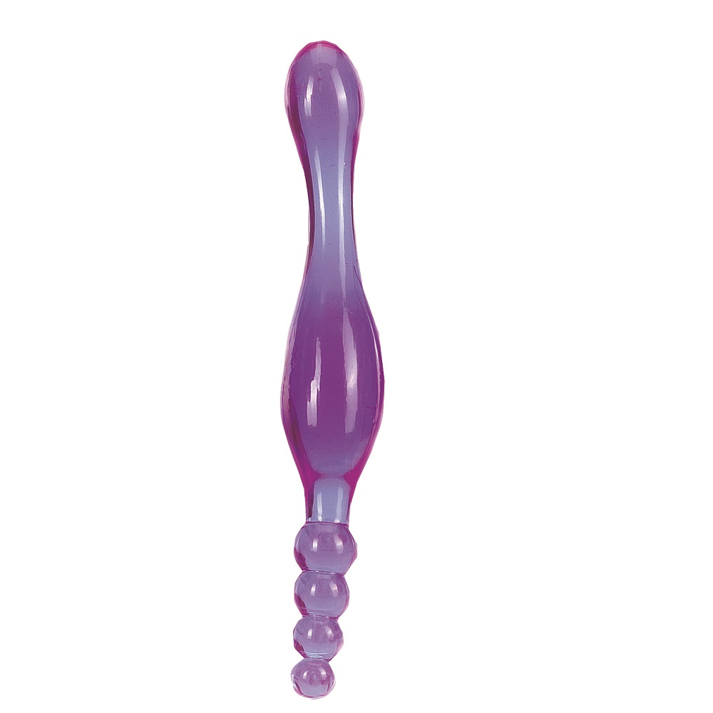 Purple double-ended probe with a smooth bulbous end and a beaded end