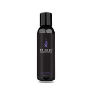 Sliquid Ride Bodyworx Silk Hybrid Lubricant 125ml black bottle with purple logo
