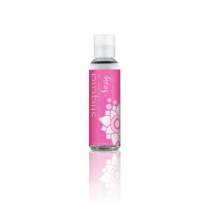 Sliquid Sassy lubricant 59ml bottle with pink and white floral label and clear cap