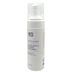 YES Cleanse Ultra Gentle Intimate Foam Wash in a white pump bottle